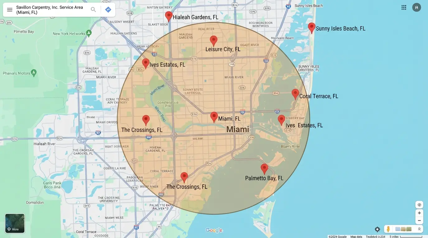 Miami and nearby FL communities in the service area